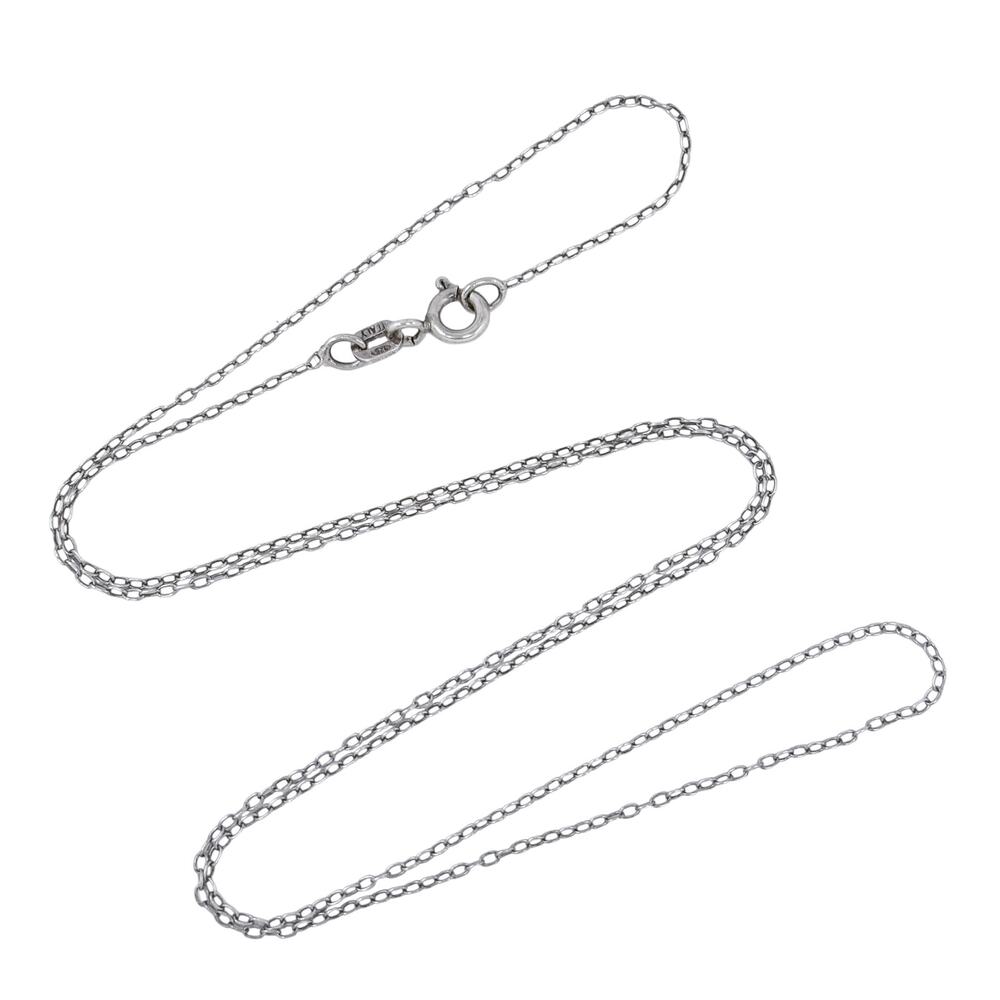Vintage Italy Sterling Silver 925 1.0mm Cable Link Chain Necklace 19"